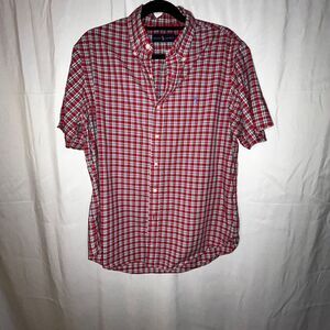 Ralph Lauren Multicolor Plaid Button Down Short Sleeve 100% Cotton‎ Shirt Size L